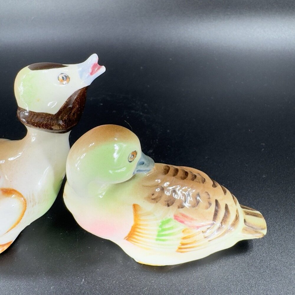 Vintage Ceramic Salt Pepper Shaker Set Ducks Birds Colorful Made Japan Shakers - Picture 2 of 9